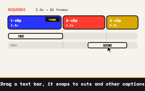 Sequencing multiple clips on the What the GIF timeline