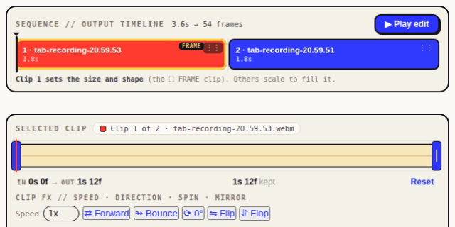 Adjusting playback speed in What the GIF
